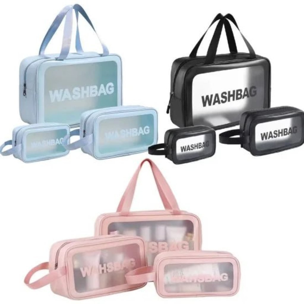 3-Pack Women’s Cosmetic & Travel Toiletry Organizer Bags