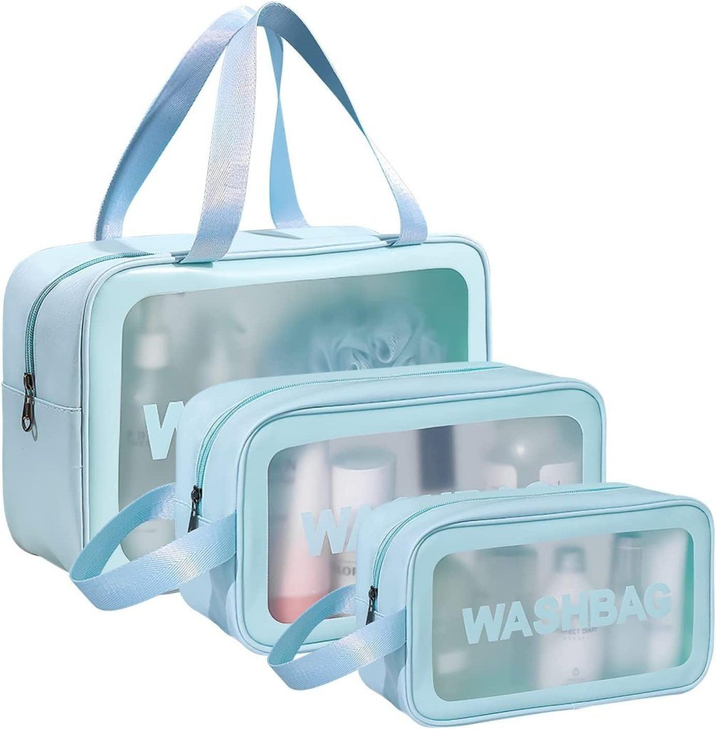 3-Pack Women’s Cosmetic & Travel Toiletry Organizer Bags