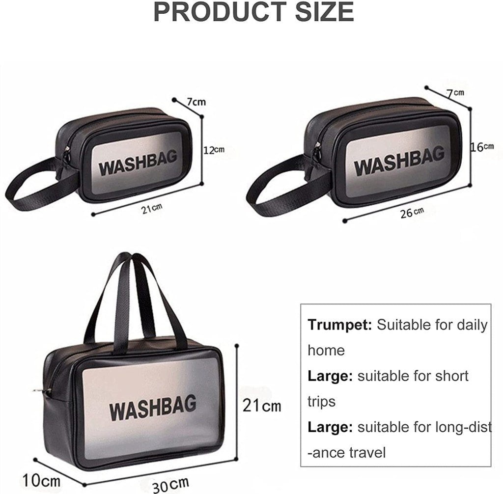 3-Pack Women’s Cosmetic & Travel Toiletry Organizer Bags