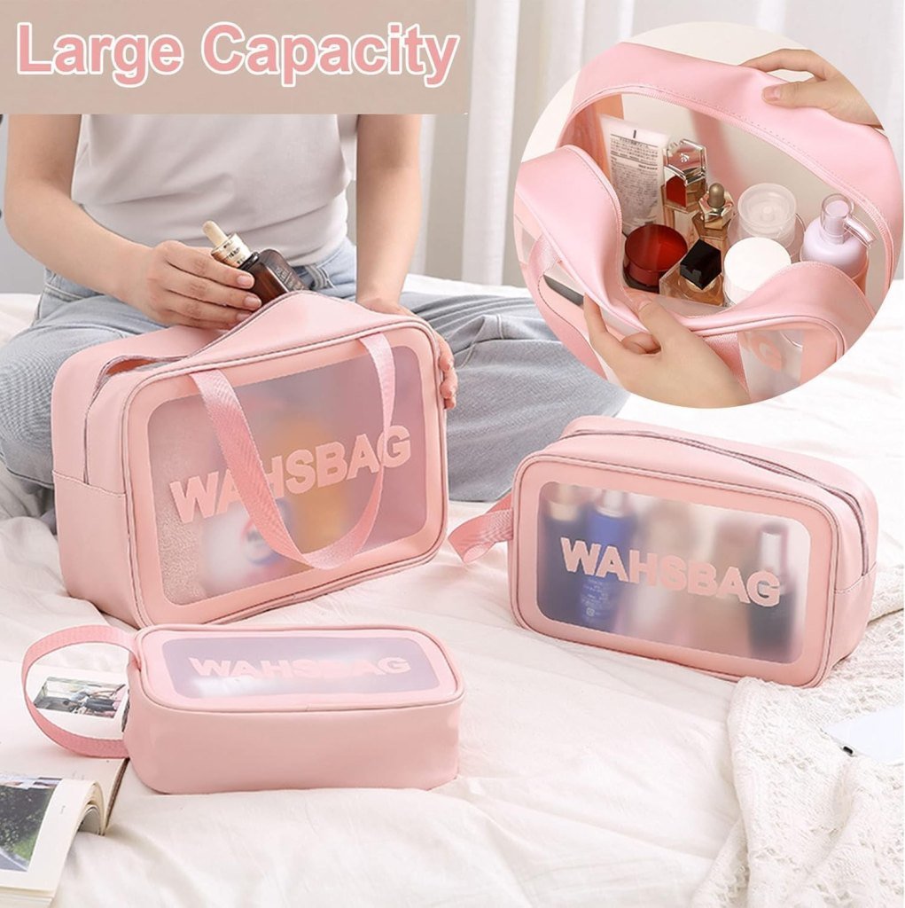 3-Pack Women’s Cosmetic & Travel Toiletry Organizer Bags