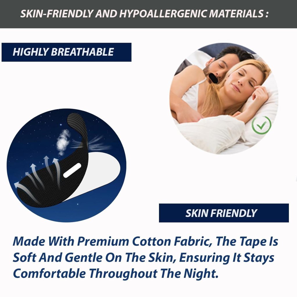 30 Pcs Anti Snore Mouth Tape – Comfortable, Skin-Friendly Sleep Strips for Adults & Kids