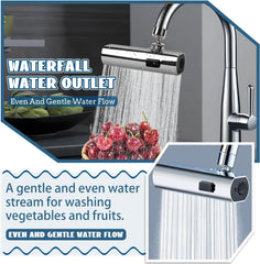 4-Mode Swivel Waterfall Kitchen Faucet with Splash-Proof & Shower Function