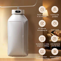 Portable Electric Laundry Dryer with Timer, Foldable & Compact