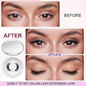 Magnetic Eyelashes with Applicator – Reusable Natural Look