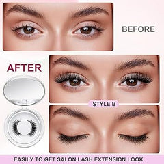 Magnetic Eyelashes with Applicator – Reusable Natural Look