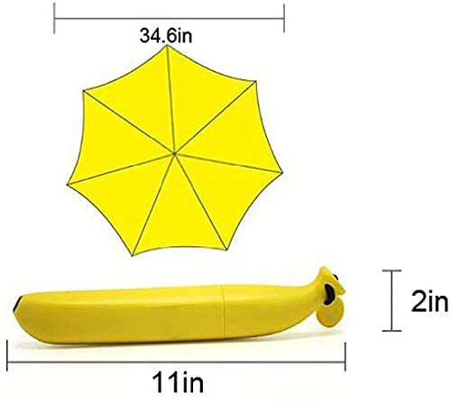 Stylish Yellow Banana-Shaped Mini Foldable Umbrella for Women