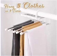 Multi-Functional 5-in-1 Foldable Pants & Trousers Hanger for Closet Organization