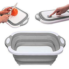 Foldable Multi-Function Kitchen Cutting & Washing Board with Colander