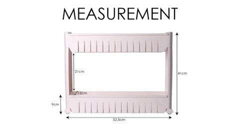 2-Layer Slim Plastic Storage Rack with Wheels for Kitchen & Laundry