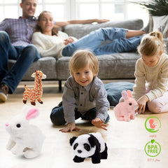 Interactive Hopping Bunny Toy with Sounds, Movable Ears & Nose