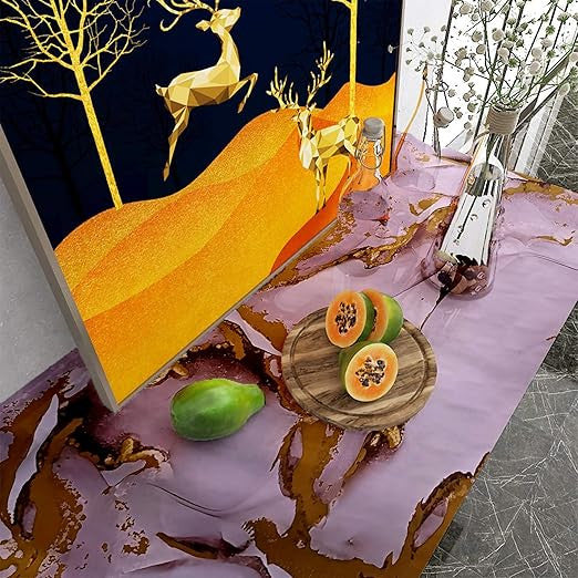 Golden Pink Marble Foil Ta-075 - Elegant Pink Gold Marble Design