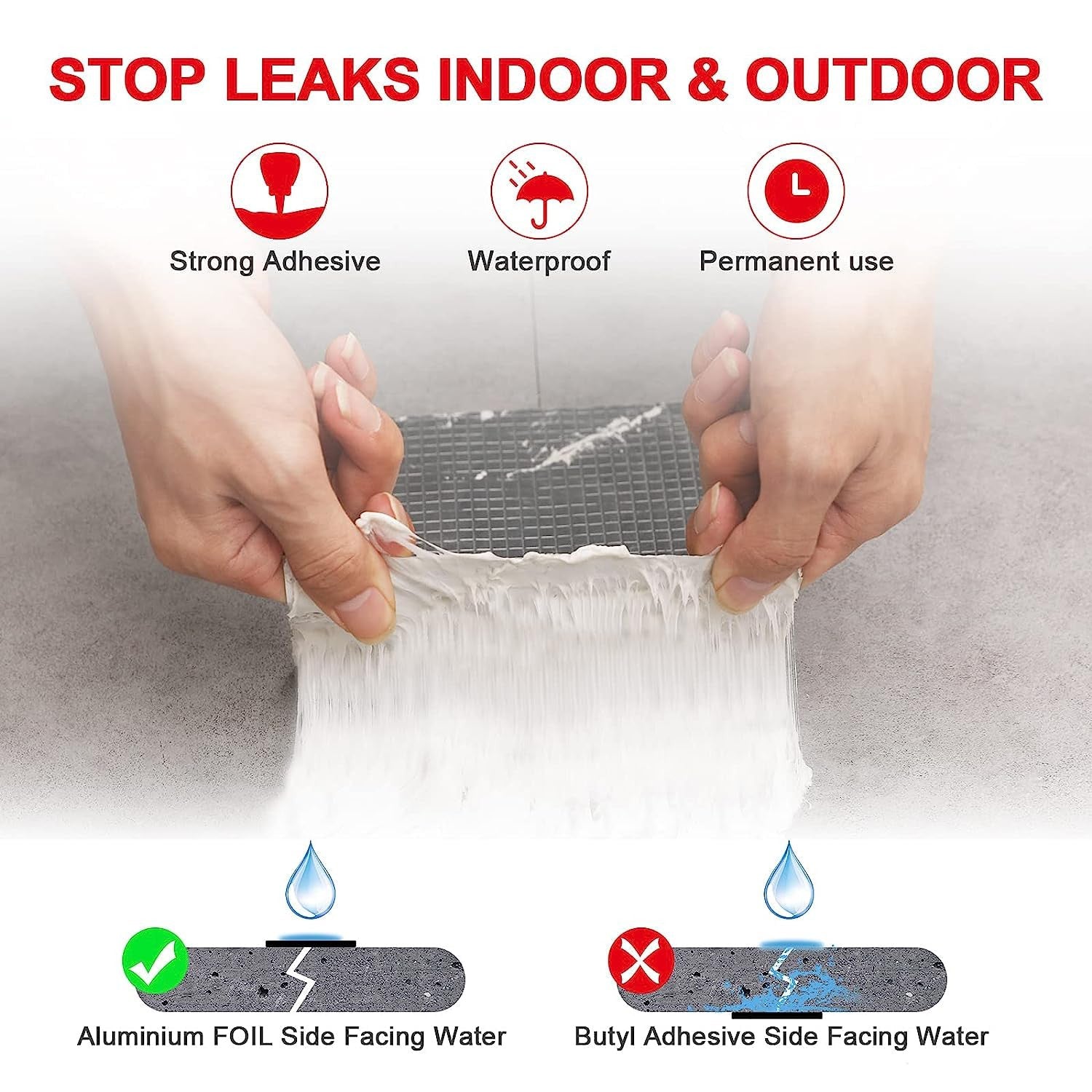 Aluminium Silver Waterproof Tape 15cm x 5m for Leak Repair