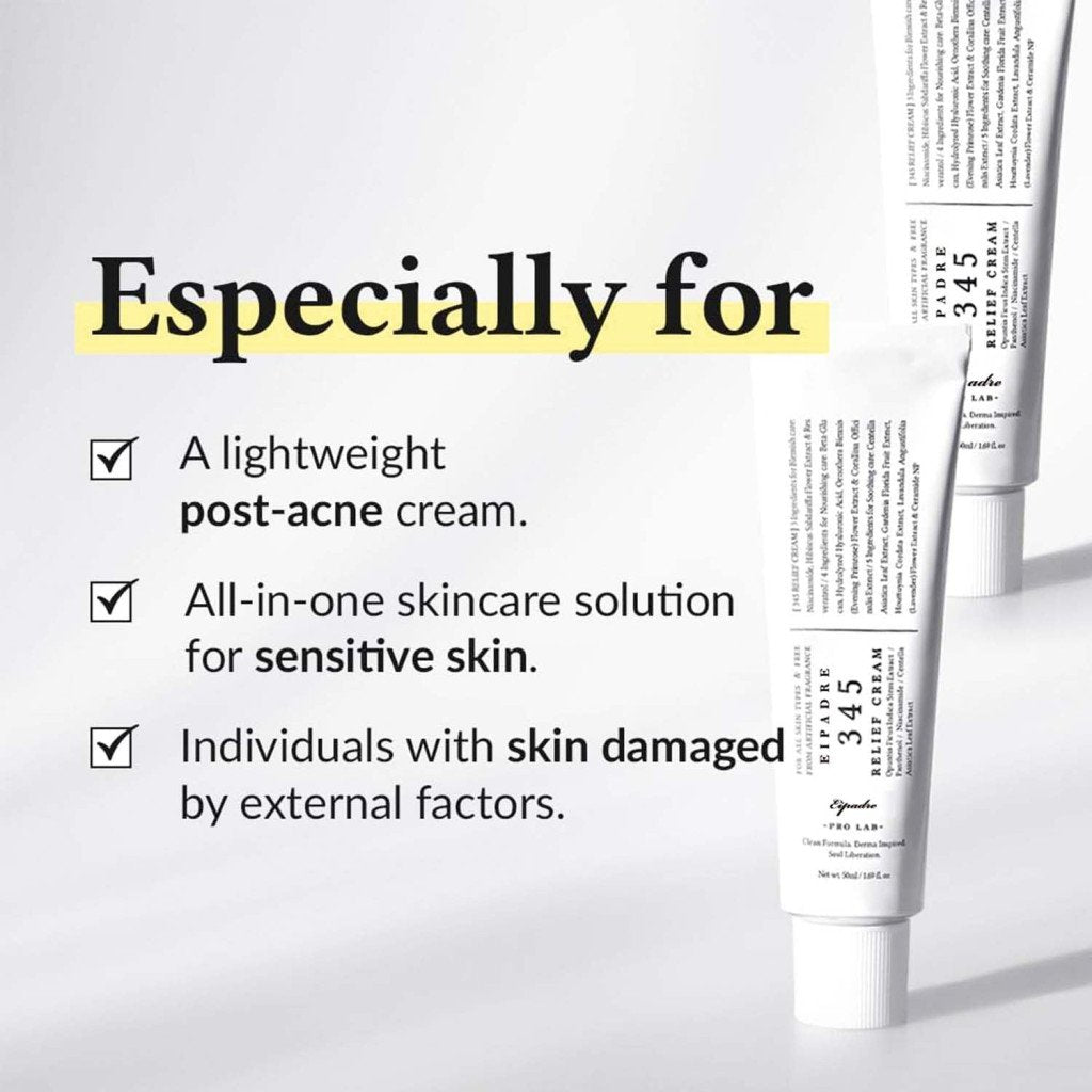 345 Relief Cream Face Moisturizer – Soothing, Blemish & Skin Recovery