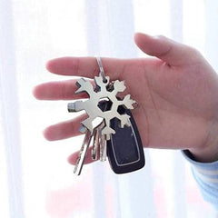 18-in-1 Snowflake Multi-Tool Keychain for Camping and Biking