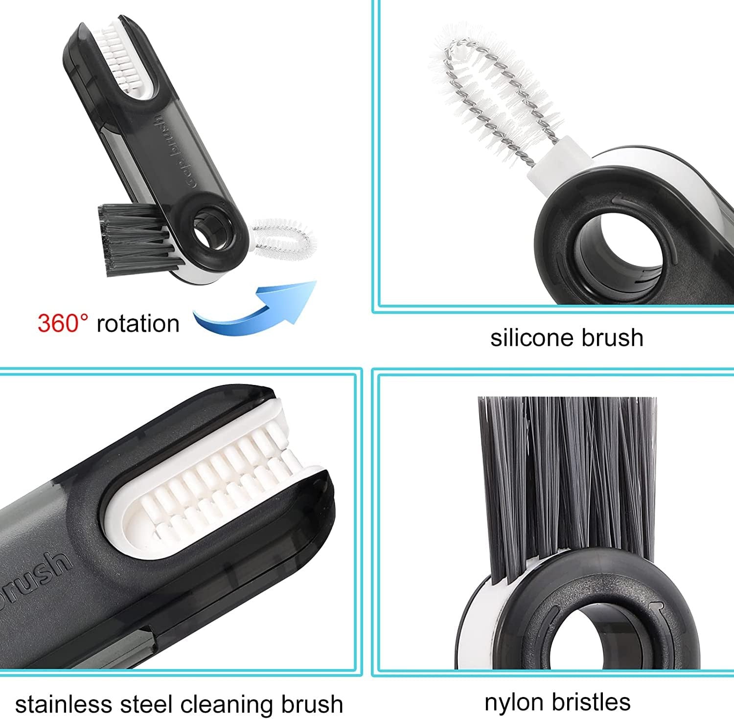3-in-1 Multi-Function Cleaning Brush for Bottles, Cups & Grooves
