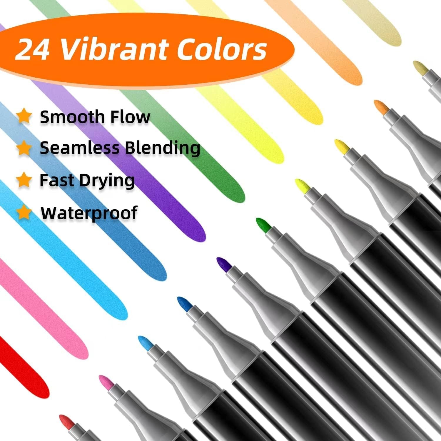 24 Pcs Color Markers Pen Set for Drawing and Sketching