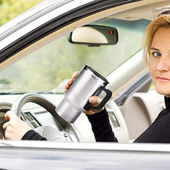 Stainless Steel Car Travel Mug with 12V Electric Kettle & Heating