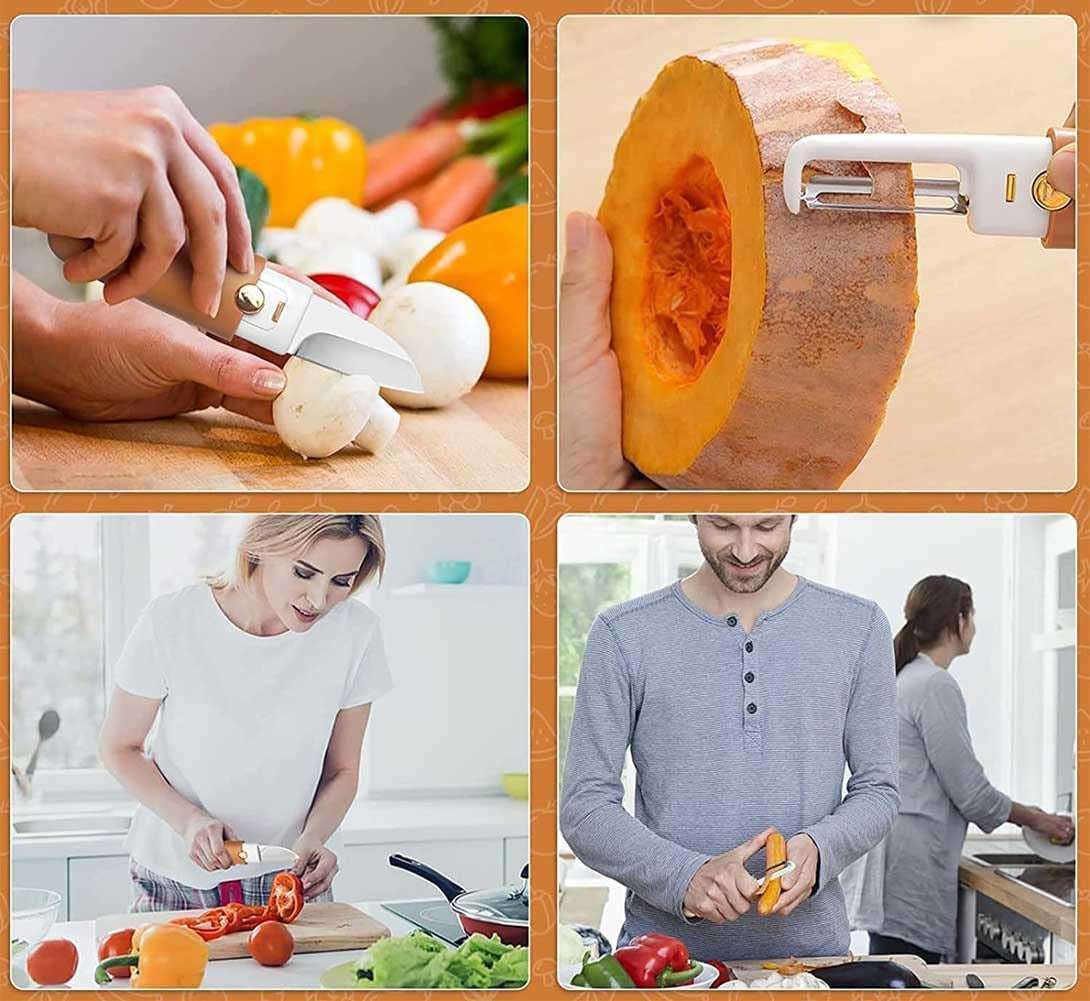 2-in-1 Multi-Function Stainless Steel Peeler & Camping Knife