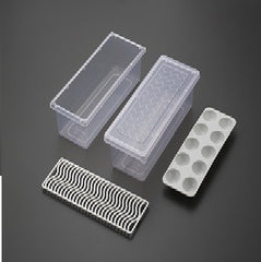 Vegetable & Egg Storage Box with Drain Plate, Stackable Fridge Organizer - 1 Pc