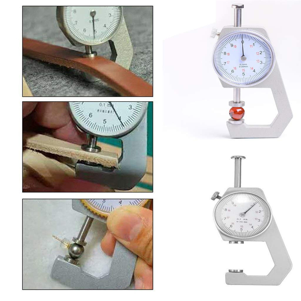 Portable Steel Dial Thickness Gauge for Pipes, Sheets, Jewelry, 0-20mm