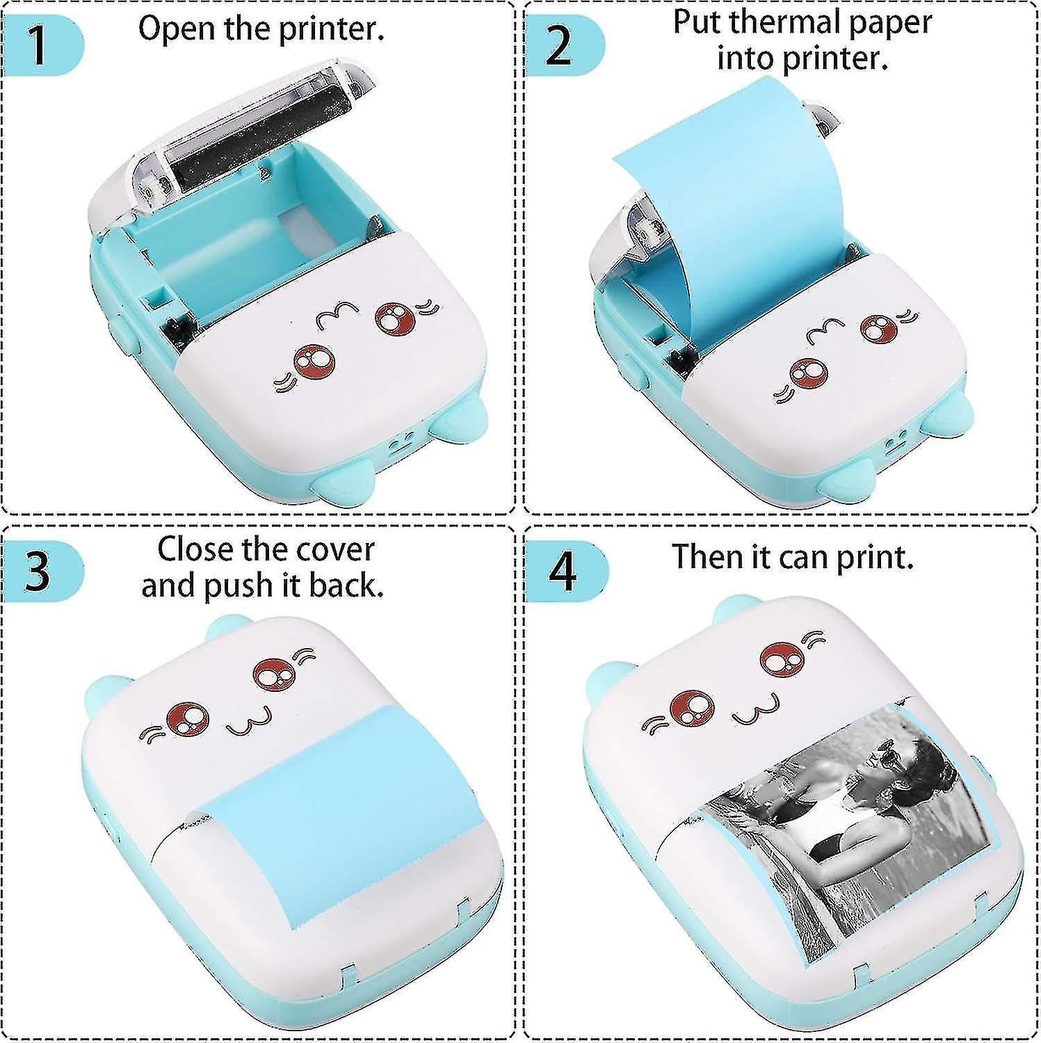 Mini Bluetooth Thermal Printer - Portable, Clear, Wireless Printing