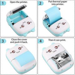 Mini Bluetooth Thermal Printer - Portable, Clear, Wireless Printing