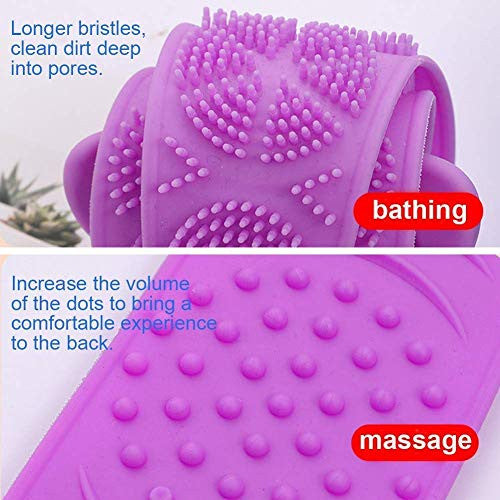 Extended 28-Inch Silicone Back Scrubber with Massage Beads