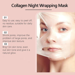 Collagen Night Face Mask - Peel Off, Wrapping, Overnight Care