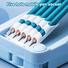 Space Theme Magnetic Pencil Box with Compass and Pop-Up Design for Kids