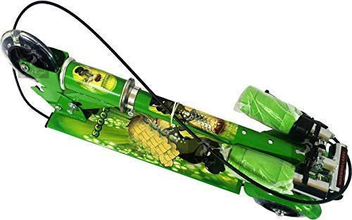 Kids Green Foldable 3-Wheel Scooter with Lights, Brake & Bell
