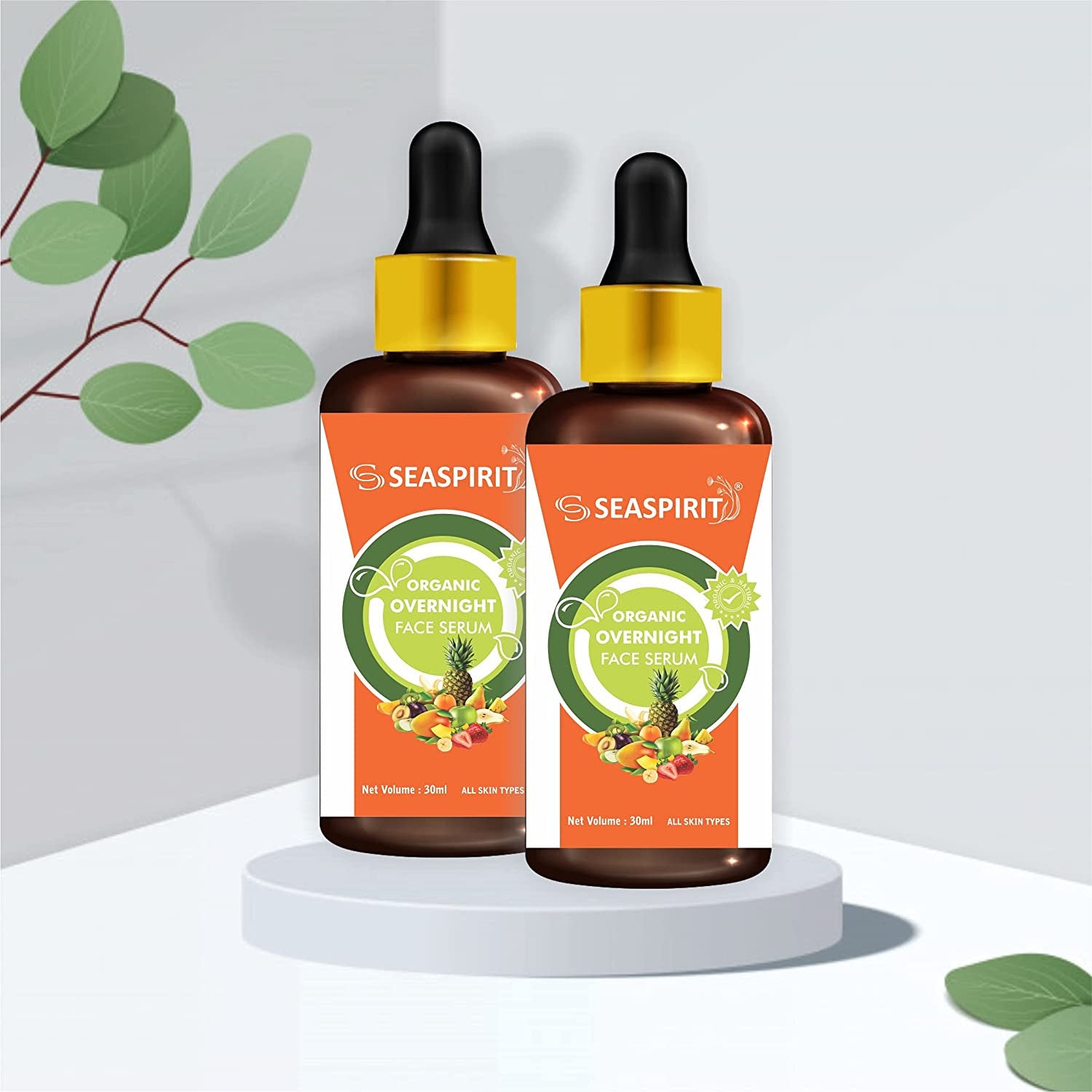 Organic Overnight Face Serum for All Skin Types - 30ml