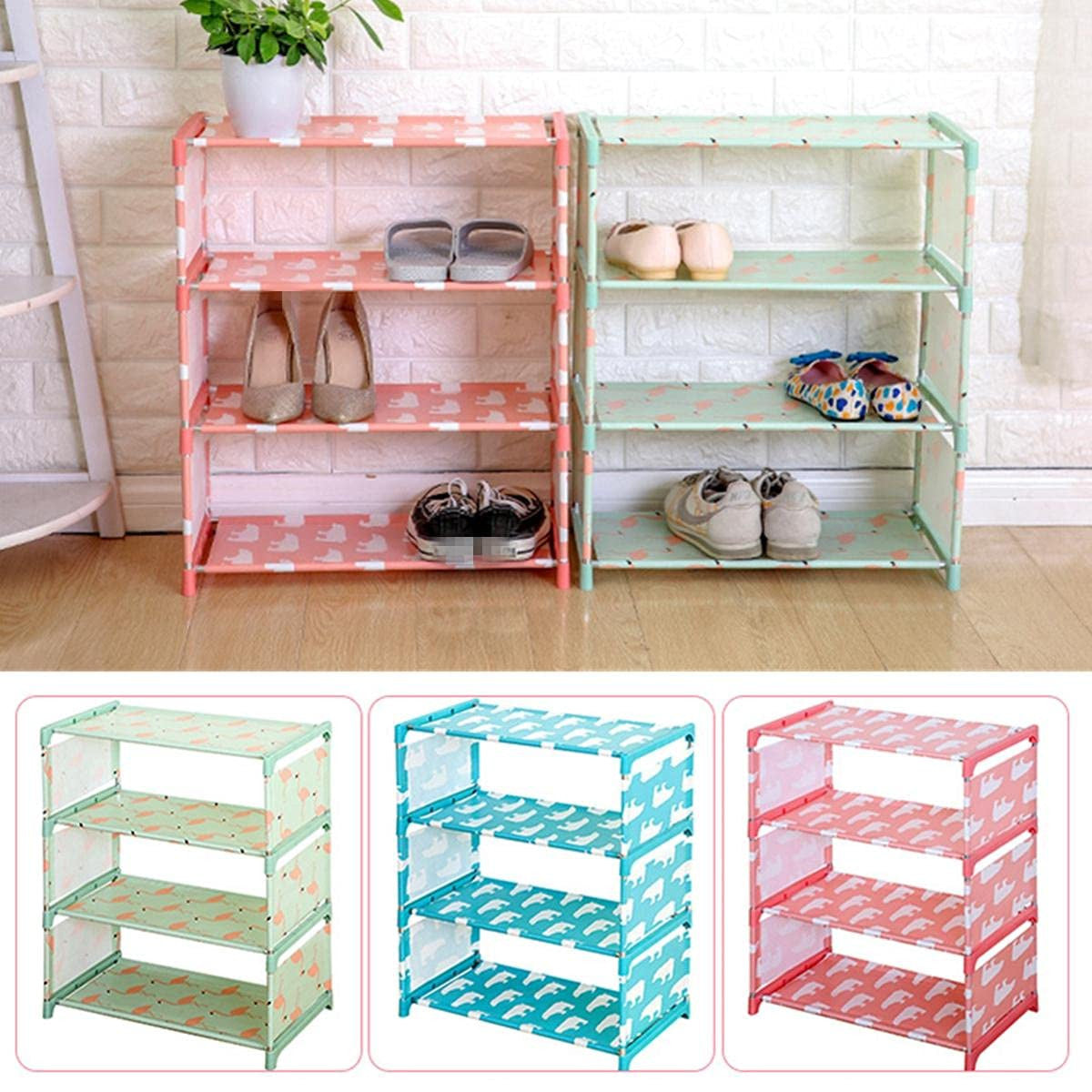 4-Layer Shoe Storage Rack Wall Bench Organizer Shelf Closet Stand
