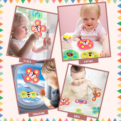 3-Pack Suction Cup Spinner Toy for Baby Bath & Play