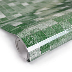Green Checks Oil-Proof Foil Paper & Sticker for Kitchen