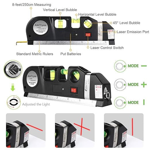 Multi-Purpose ABS Laser Level Line Tool Kit for Precise Alignment