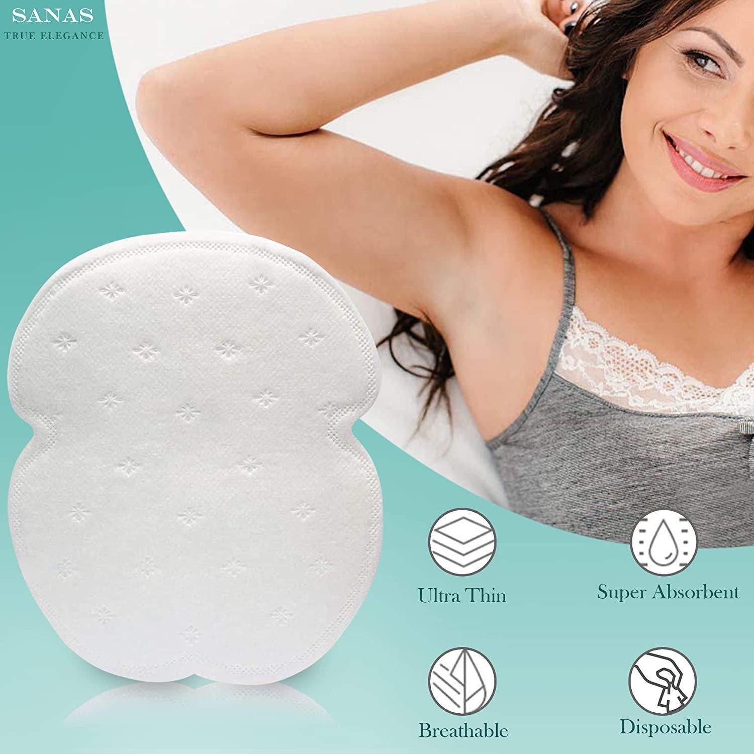 Disposable Armpit Sweat Pads - 10 Pack, Invisible Underarm Shields