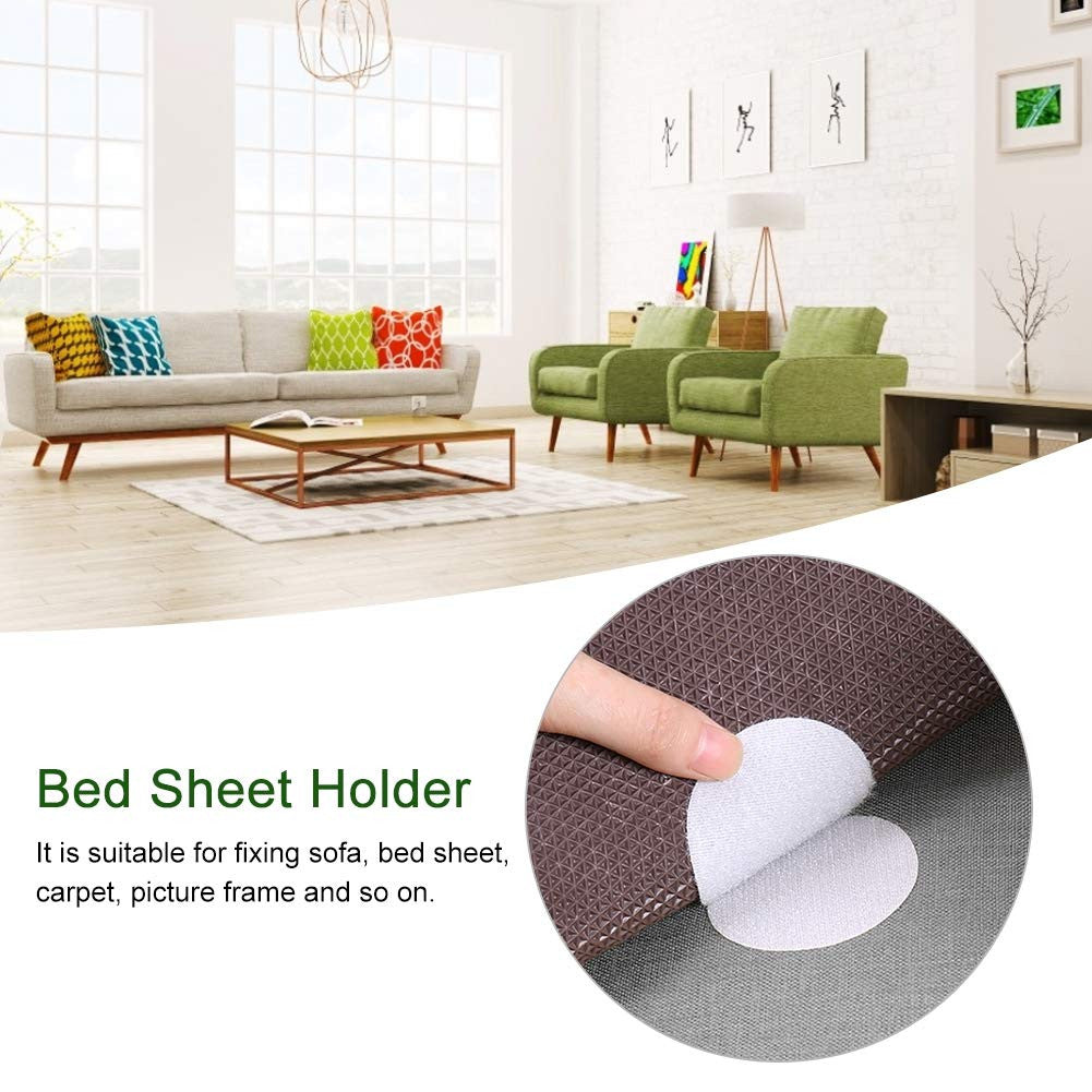 10-Pack Velcro Sticker Strips for Cushions, Bedsheets & Anti-Skid