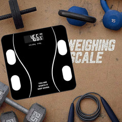 Black Digital Bathroom Scale with Tempered Glass, 180kg Capacity