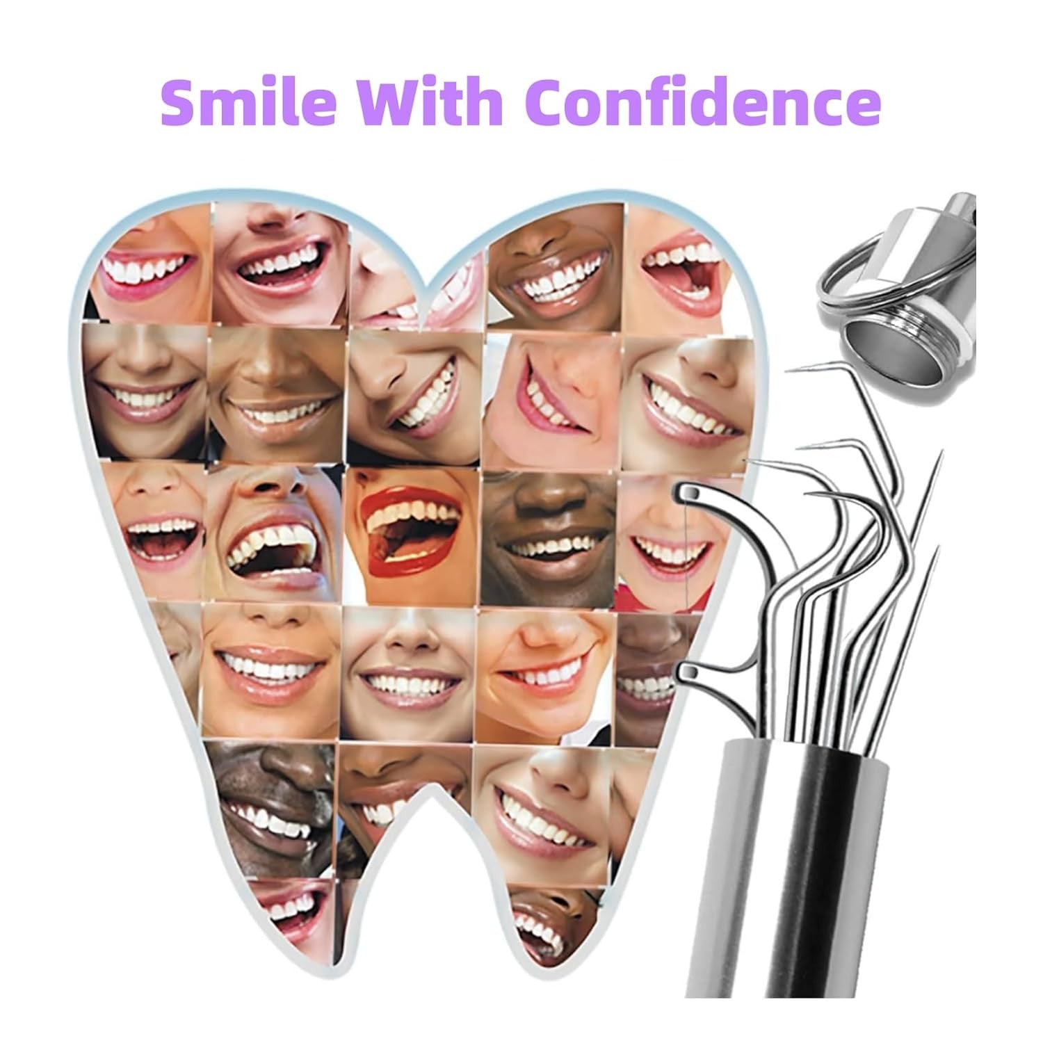 7-Piece Stainless Steel Dental Cleaning & Toothpick Pocket Kit
