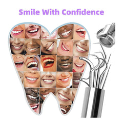 7-Piece Stainless Steel Dental Cleaning & Toothpick Pocket Kit