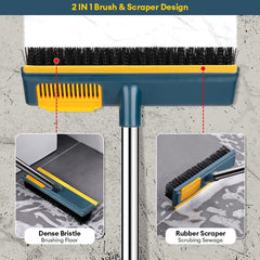 2-in-1 Floor & Tile Scrub Brush with Comb for Bathroom & Kitchen