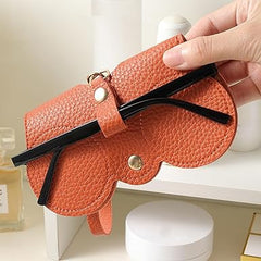 Leather Sunglasses Case with Adjustable Strap & Removable Hooks