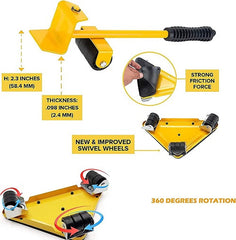 Heavy Duty 4-Piece Furniture Lifter & Moving Dolly Set for Heavy Items
