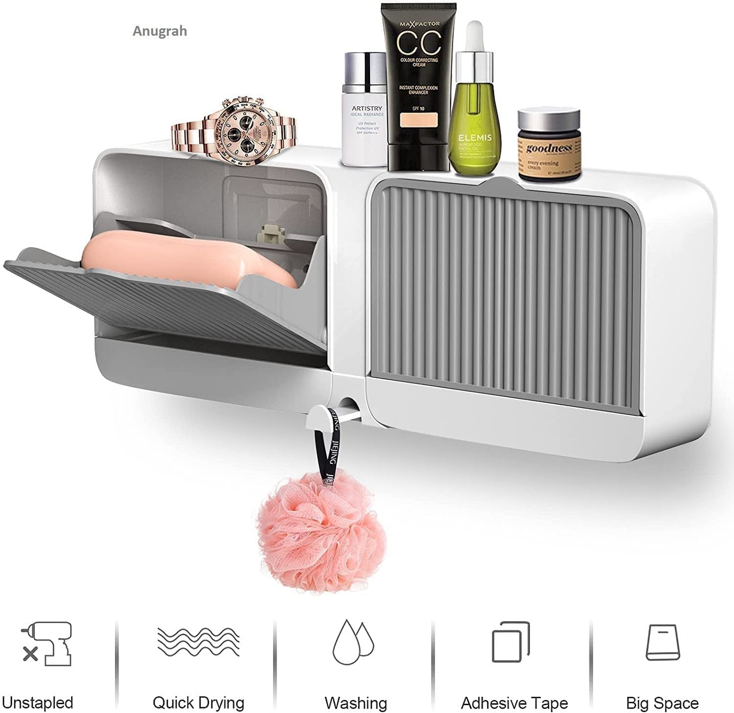 Wall Mounted Double Soap Box for Easy Bathroom Storage