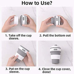350ml Foldable Travel Coffee Cup with Lid – Leakproof, Space-Saving Mug
