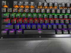 Black USB Mechanical Gaming Keyboard with LED Backlit, No Numlock