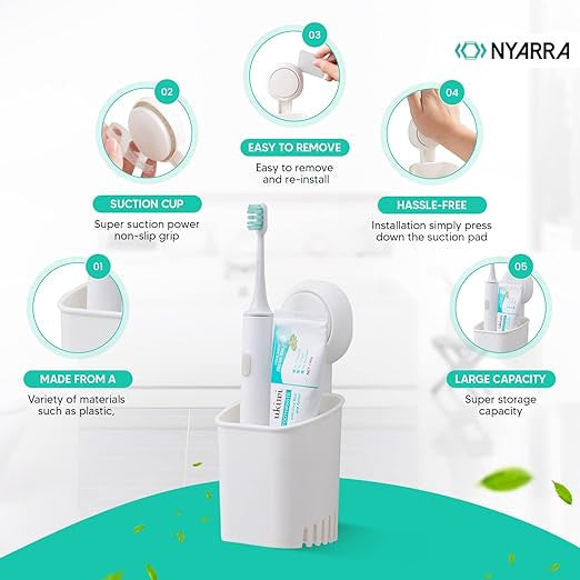 Premium Vacuum Suction Toothbrush Holder for Bathroom Storage