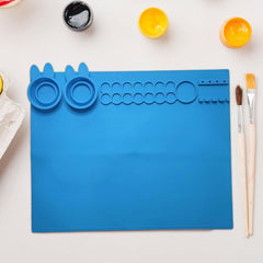 Silicone Painting Mat for Kids with Pop-Up Water Cup - Craft & Art Surface