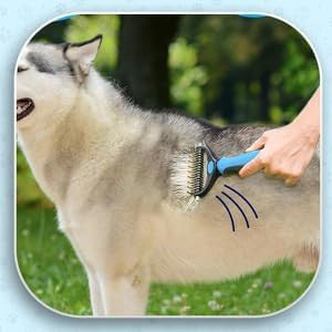 Pet Grooming Brush for Hair & Fur - Easy & Gentle Grooming Tool