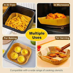 92-Pack Non-Stick Air Fryer Paper Sheets for Easy Baking